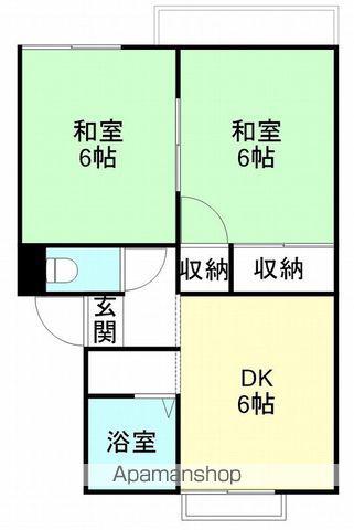 プレジール貴志Ⅰ(2DK/2階)の間取り写真