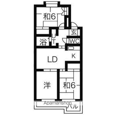 メゾン松本 III(3DK/3階)の間取り写真