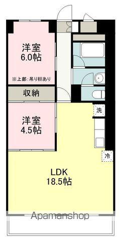 オーロラビル(2LDK/6階)の間取り写真