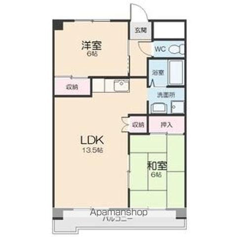 ヴィラ街苑(2LDK/3階)の間取り写真