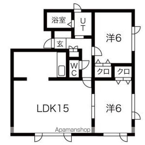 エストールⅠ(2LDK/3階)の間取り写真