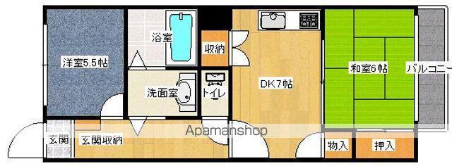 ハピネス我孫子(2DK/3階)の間取り写真