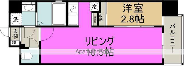 ワールドアイ大阪フェリーチェ(1LDK/6階)の間取り写真