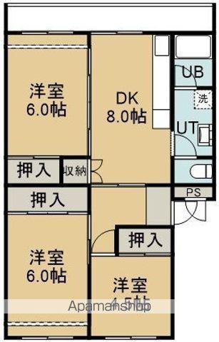 ヴィラナリー函館1号棟 (3DK/5階)の間取り写真