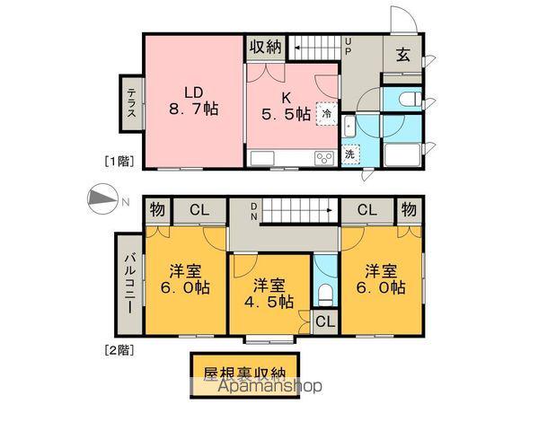 京成電鉄本線 京成小岩駅 徒歩5分 2階建 築35年(3LDK)の間取り写真