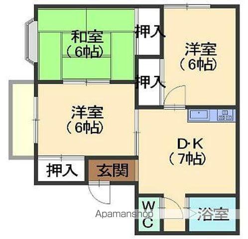 ニューパークA棟(3DK/1階)の間取り写真