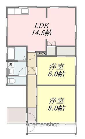 NO16みのり石手ビル(3LDK/5階)の間取り写真