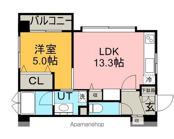 ラ・クラッセ札幌デュアルコート(1LDK/4階)の間取り写真