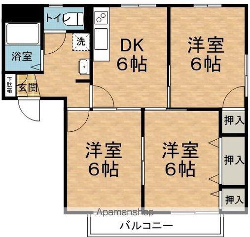 こまのいえB(3DK/2階)の間取り写真