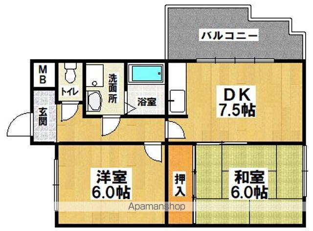 ハイツ水池(2DK/3階)の間取り写真