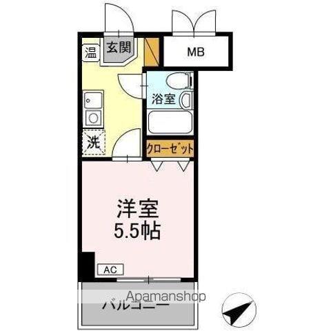 コンフォール小泉(1K/2階)の間取り写真