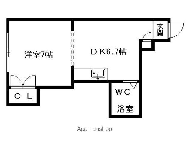 プレサント南10西11(1DK/2階)の間取り写真