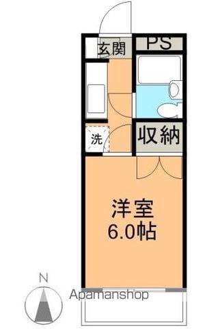 サンライフ青山(1K/2階)の間取り写真