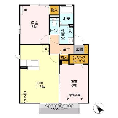 アネシスB(2LDK/2階)の間取り写真