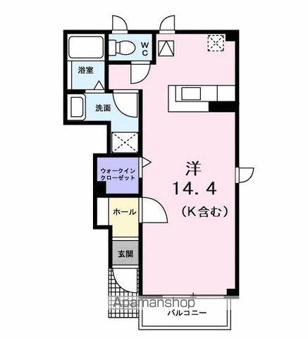 キャプリコートB(ワンルーム/1階)の間取り写真