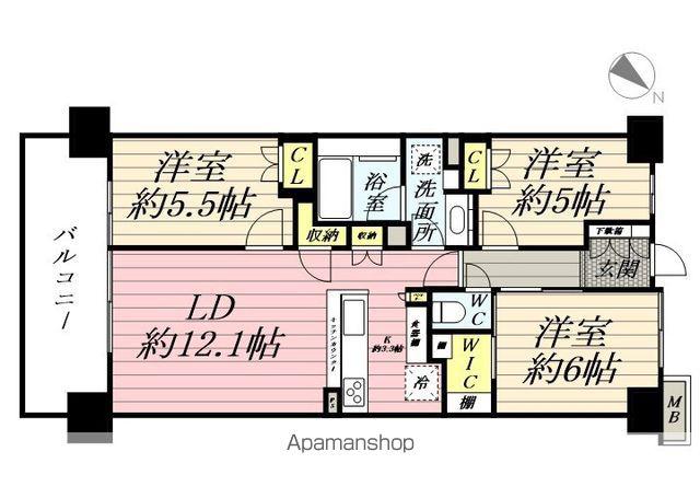 ザ ・ガーデンズ稲毛海岸(3LDK/5階)の間取り写真