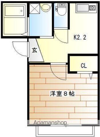 コージーコート(1K/1階)の間取り写真