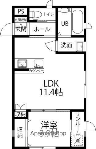 FOLGORE大成(1LDK/2階)の間取り写真