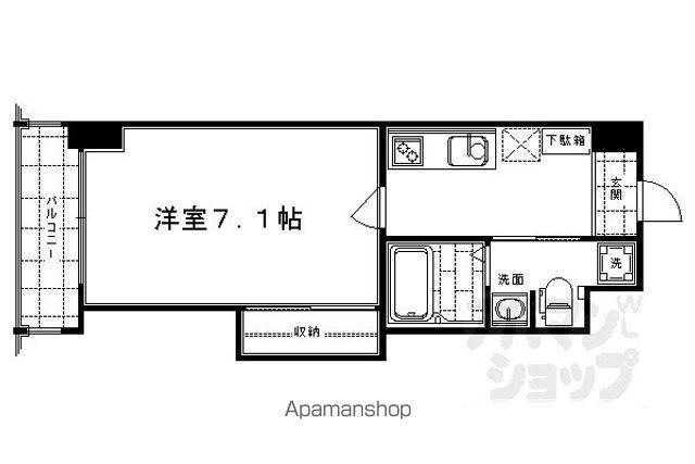 HF四条河原町レジデンス(1K/3階)の間取り写真