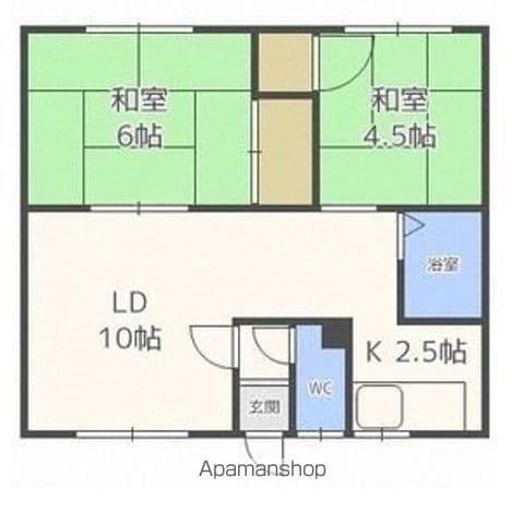 ノース FIELD壱番館(2LDK/1階)の間取り写真