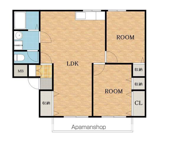 シャルム井原里(2LDK/2階)の間取り写真