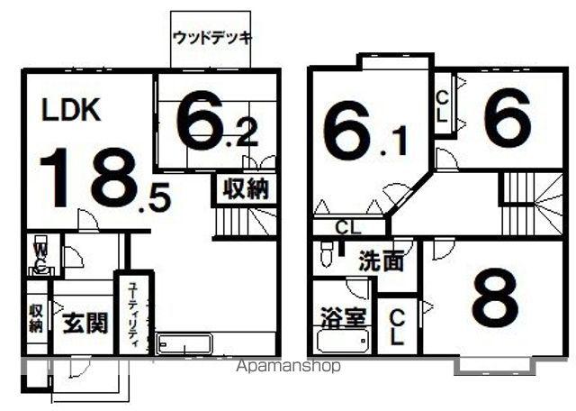 芦野タウンハウス(4LDK/1階)の間取り写真