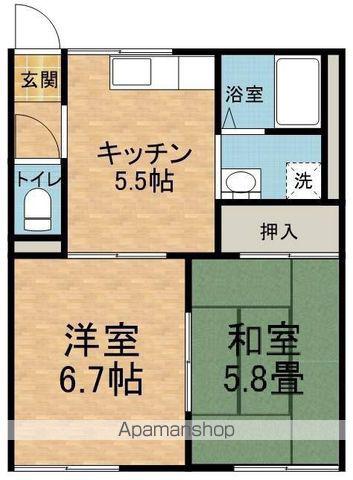 フォーブルI(2K/2階)の間取り写真