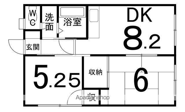 レジデンス芦野(2DK/2階)の間取り写真
