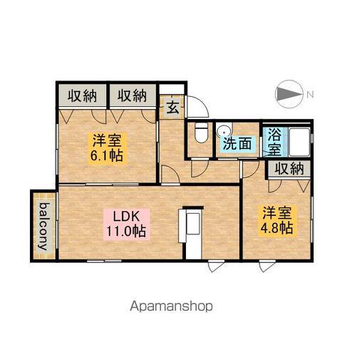 プラムハイツA(2LDK/2階)の間取り写真