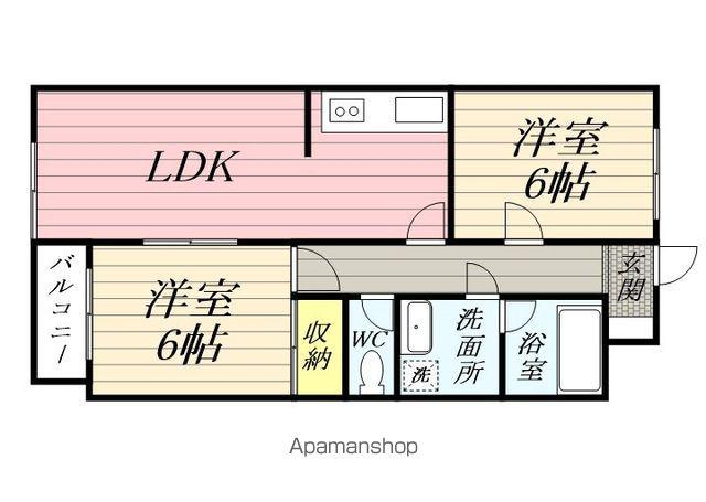エステート武蔵村山(2LDK/3階)の間取り写真