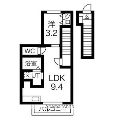 ララハイツ(1LDK/2階)の間取り写真