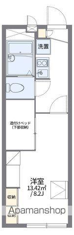レオパレス鴻の巣(1K/1階)の間取り写真