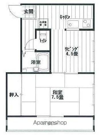 フジパレス中町Ⅱ(1LDK/3階)の間取り写真