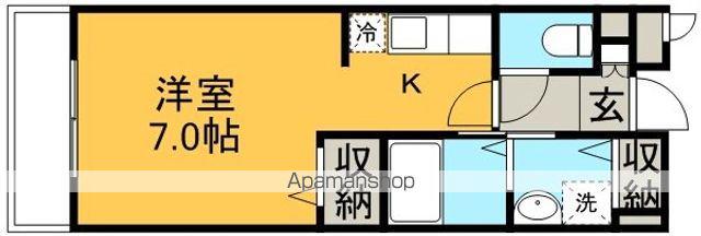 プロムナードB(ワンルーム/1階)の間取り写真