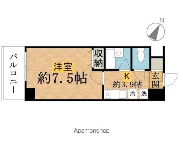 メゾンドソレイユ(1K/4階)の間取り写真