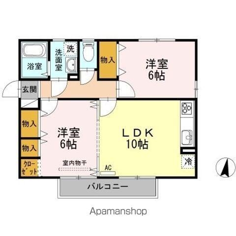 K-POINT(2LDK/2階)の間取り写真