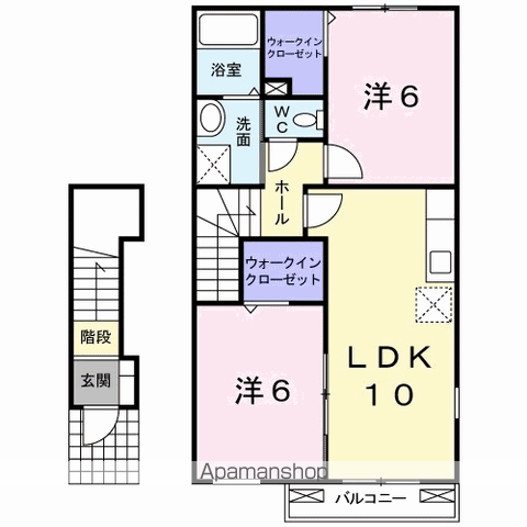 メゾン ド アイム(2LDK/2階)の間取り写真