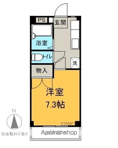 サンライズ笹部(1K/1階)の間取り写真