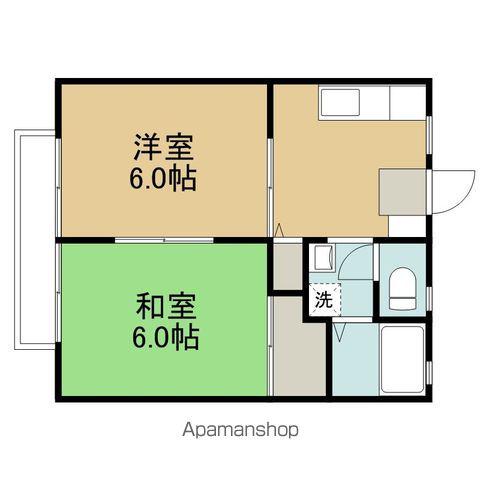 サンライフシティ西見前Ⅱ(2K/2階)の間取り写真