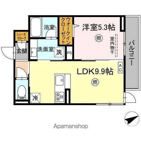アベリアII番館(1LDK/2階)の間取り写真