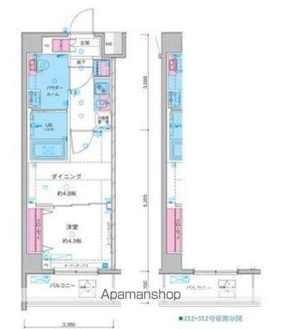 ガリシア中野新井薬師(1DK/2階)の間取り写真