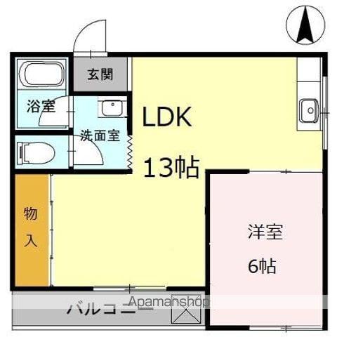 公園南ハイツ司(1LDK/2階)の間取り写真
