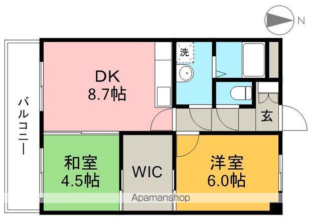 リーヴァかもべ(2DK/4階)の間取り写真