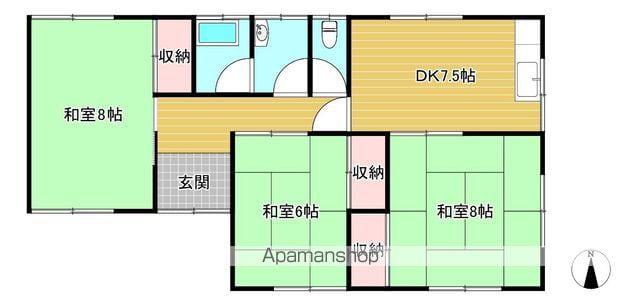 予讃線 伊予小松駅 徒歩13分 1階建 築38年(3DK)の間取り写真