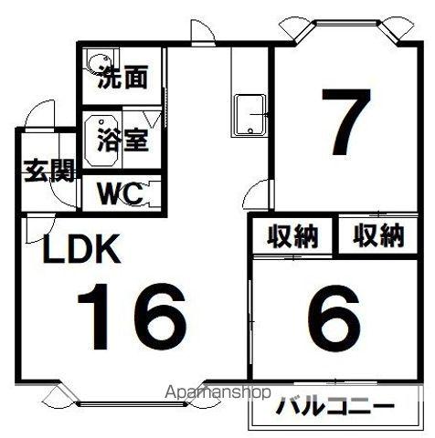 パークアヴェニューⅠ(2LDK/2階)の間取り写真
