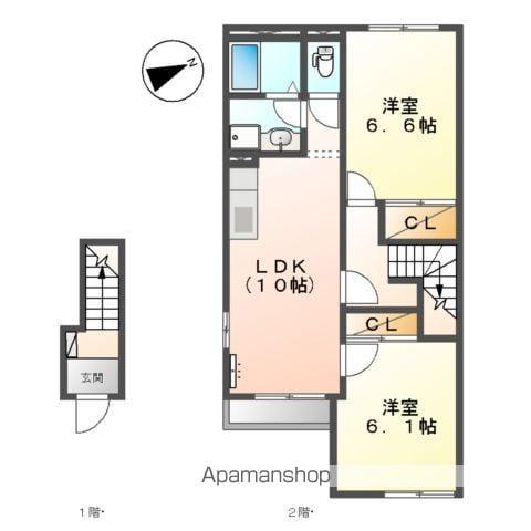 ルチェビスタ(2LDK/2階)の間取り写真