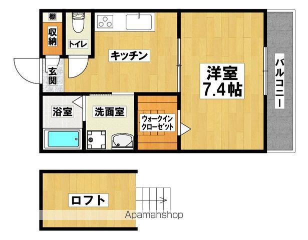 ライフガーデン上野芝(1K/2階)の間取り写真