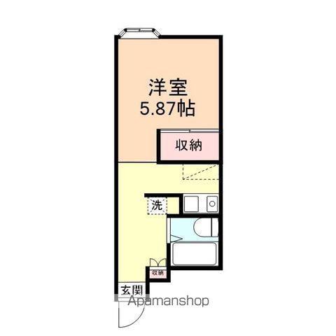 グリーンヒルなかむら(ワンルーム/2階)の間取り写真