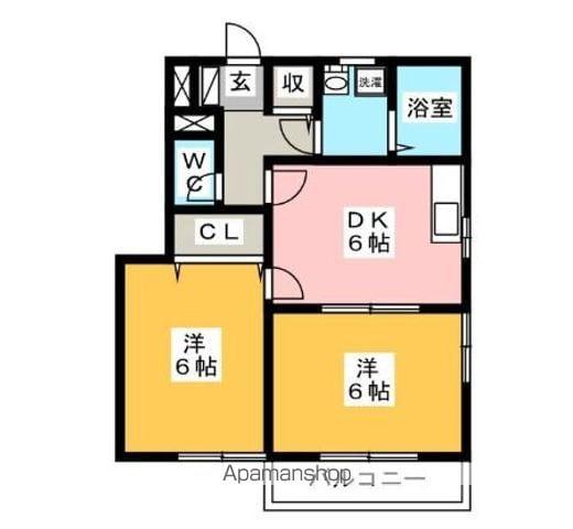 T・Bハイツ龍舞(2DK/1階)の間取り写真