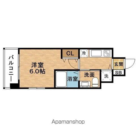 ESLEADSHINUMEDAノースPOINT(1K/7階)の間取り写真